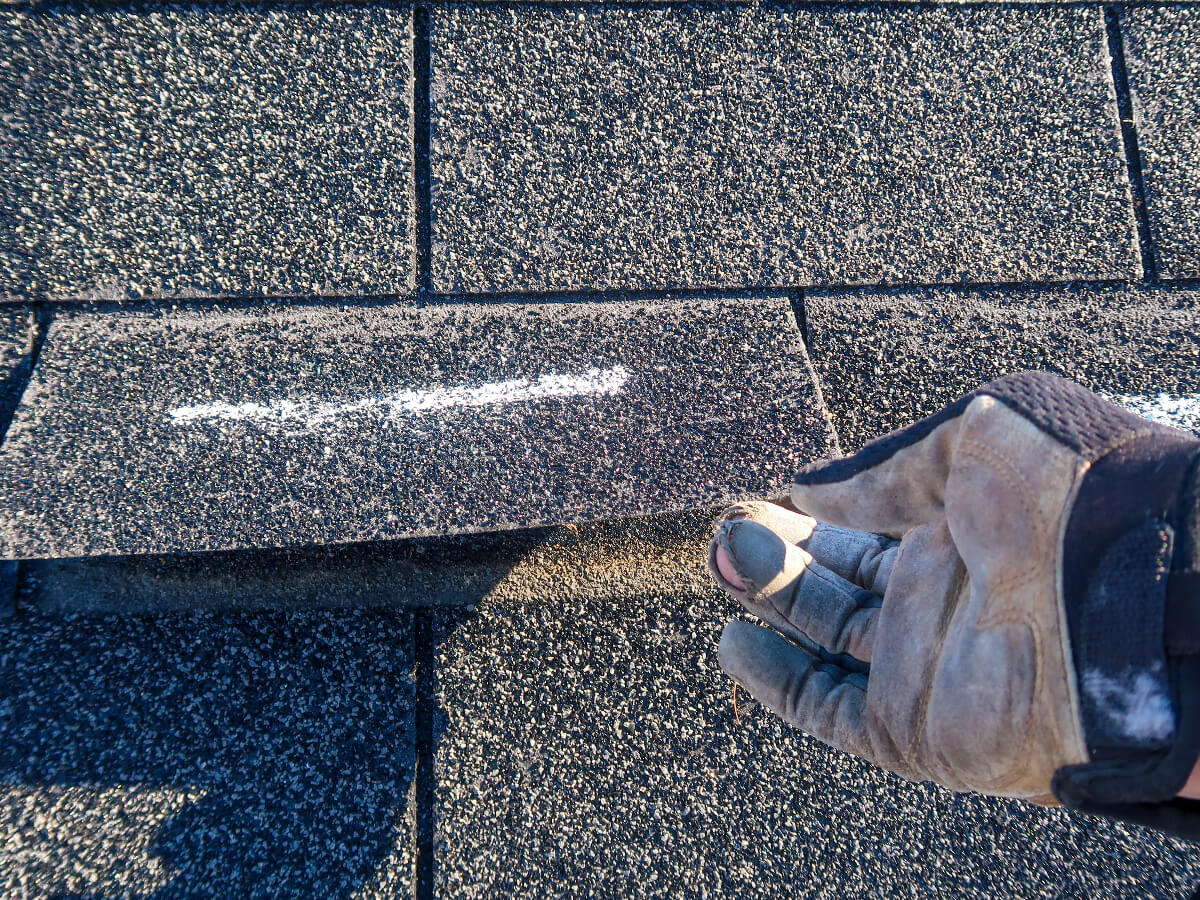 Asphalt Shingle Roof with Hail Damage in Frisco Texas