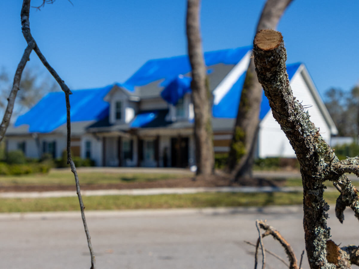 Roof Tarp Installed Following Major Storm in Frisco Texas